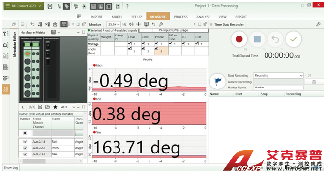 BK Connect軟件顯示無人機姿態信息